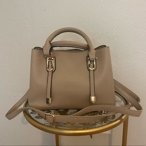 Tan and gold medium handbag